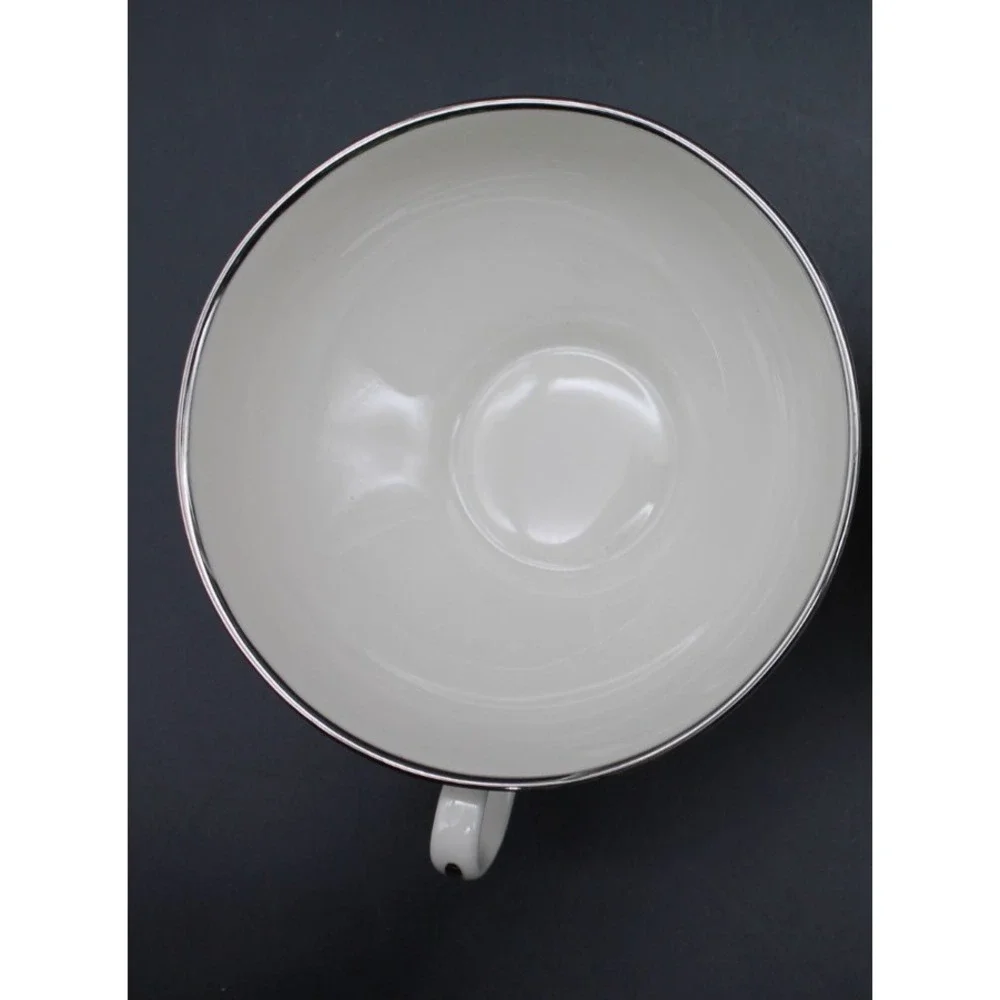 Franciscan Carmel Fine China Cups & Saucers Set of 3 Pink Tulip Platinum Trim
